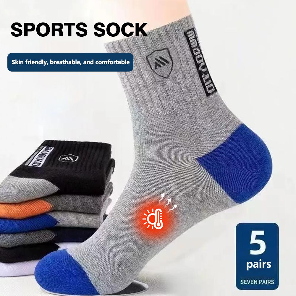 Cotton Crew Sock Pack - 5 paires de chaussettes antidérapantes et