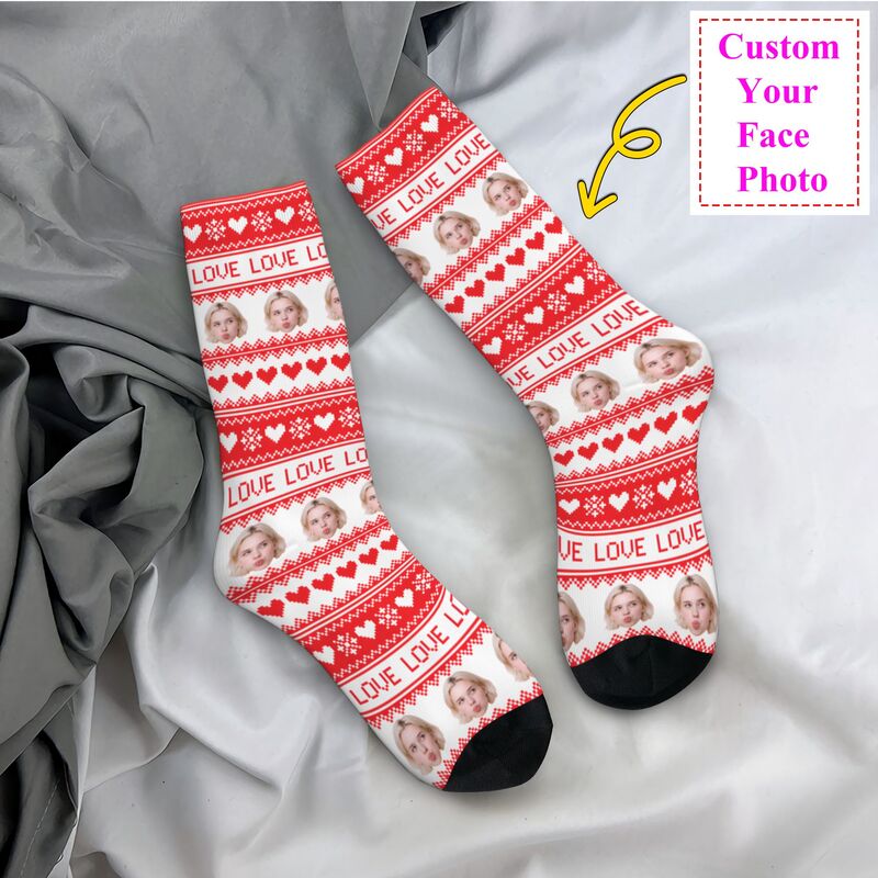 Dress Sock Men - Noël personnalisé visage Photo robe chaussettes
