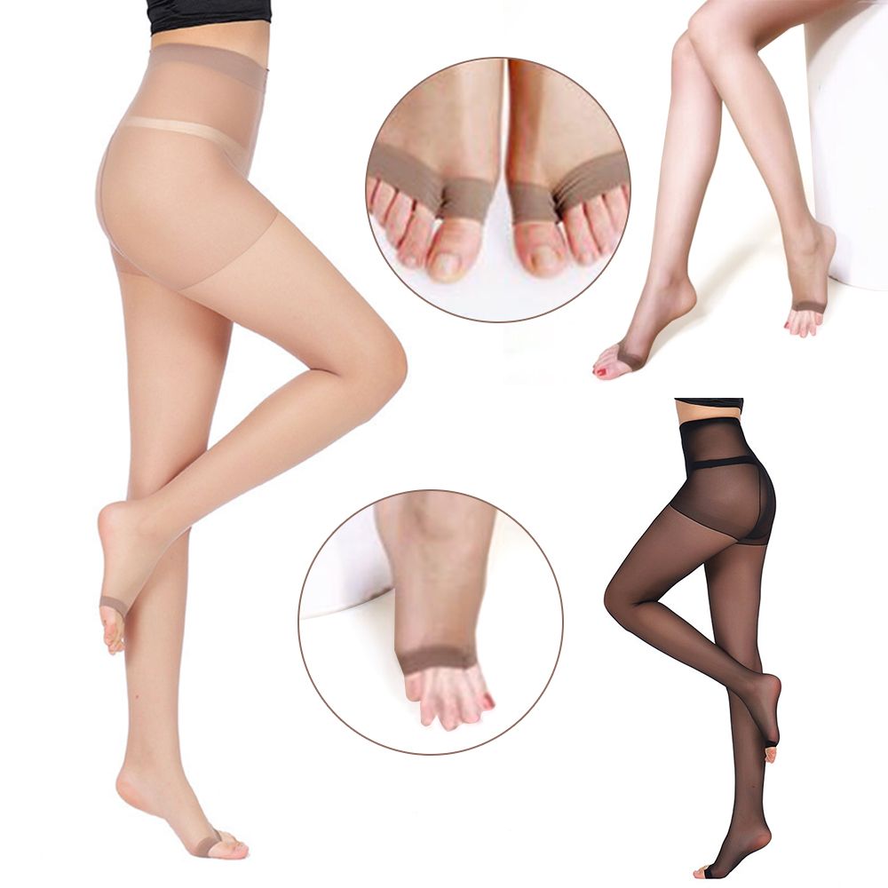 Tights Pantyhose Sheer - Femmes bout ouvert Sexy transparent taille