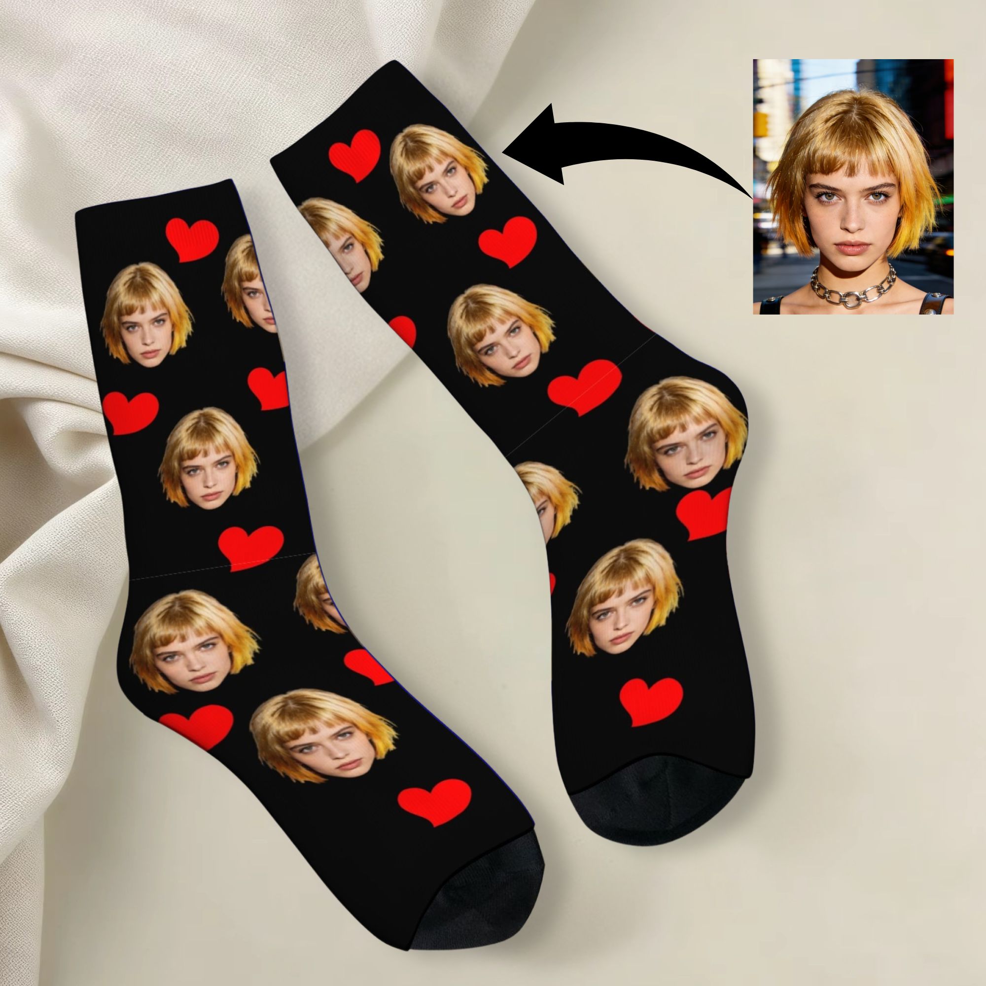Dress Sock Men - Chaussettes personnalisées avec avatar, respirantes, confortables,