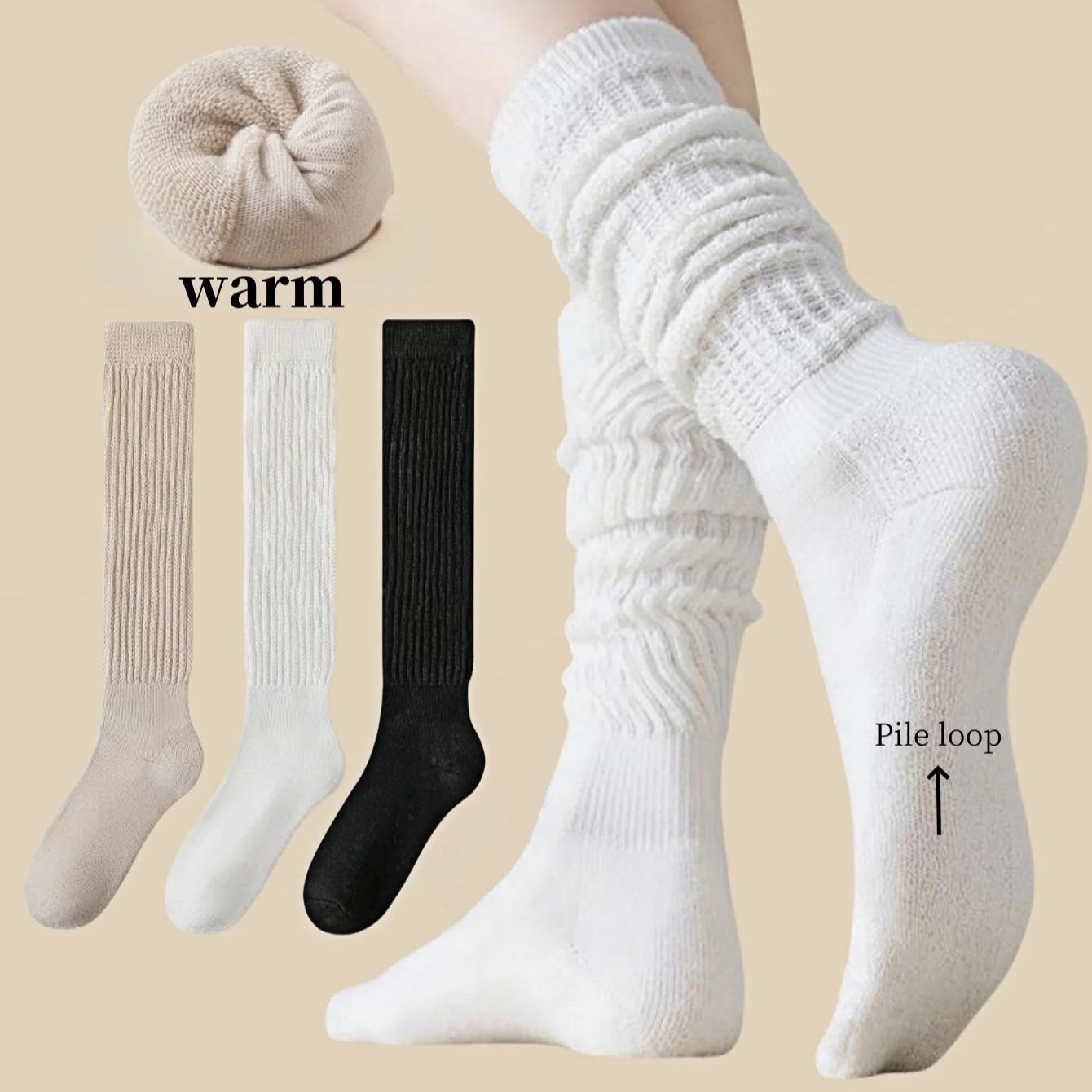Chaussettes empilées pour femm - Knee High Sock Women avis et prix